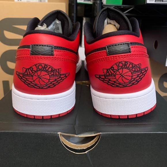 Nike Air Jordan 1 Retro Low Reverse Bred Red Black Shoes 553558-606 Men's Sizes - Picture 4 of 11